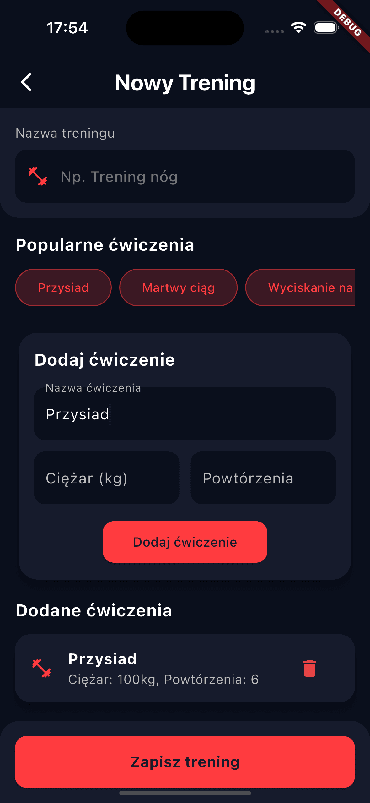Aplikacja Treningowa - zdjęcie 5